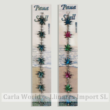 Gancho 23 – Pulsera Abalón con cierre metálico. Dos modelos: hoja planta surtidos.