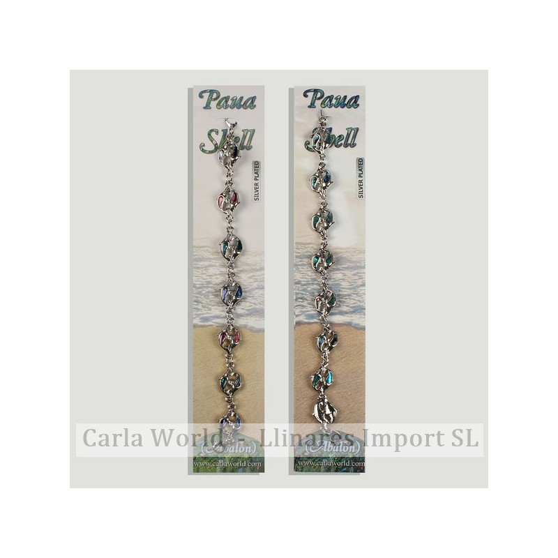 Hook 25 - Abalone bracelet with metal clasp. Two models: assorted dolphins. Hook 25 - Abalone bracelet with metal clasp. Two models: assorted dolphins.