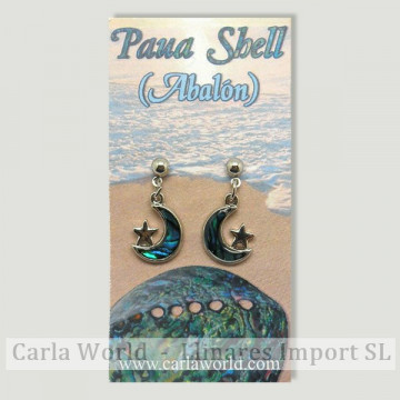 Hook 41 - Abalone Earrings. Model: moon