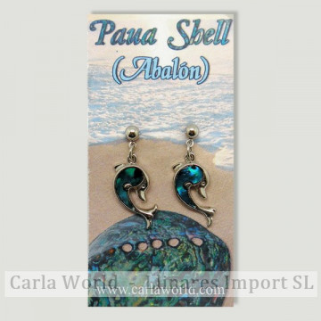 Hook 47 - Abalone Earrings. Model: dolphin.