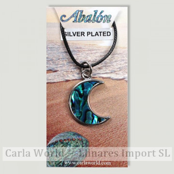 Hook 50 - Abalone pendant with cord. Model: moon