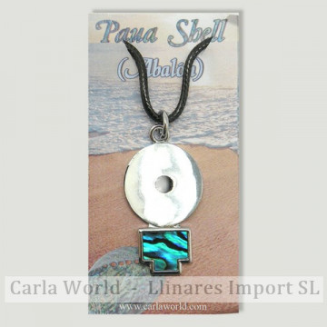 Hook 57 - Abalone pendant with cord. Model: symbol woman.