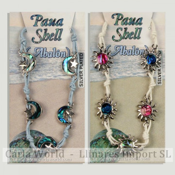 Hook 61 - Abalone bracelet with clasp. Models: assorted moon and sun.