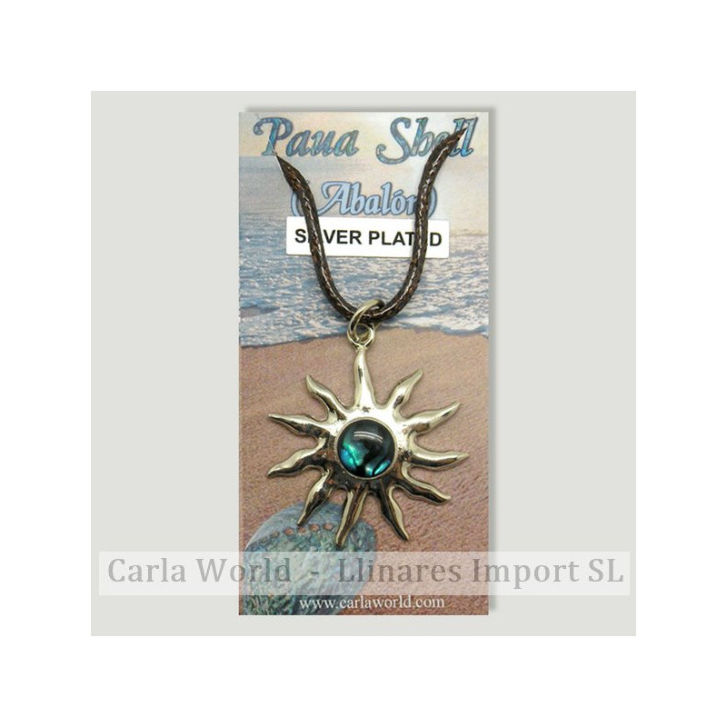 Crochet 63 - Pendentif d'ormeau avec cordon. Modèle: soleil Crochet 63 - Pendentif d'ormeau avec cordon. Modèle: soleil