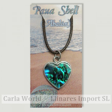 Hook 64 - Abalone pendant with cord. Model: heart