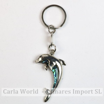 Hook 66 - Abalone Keychain. Model: Dolphin