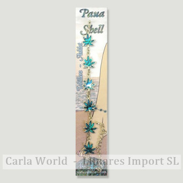 Gancho 89 - Tobillera Abalón con cierre metálico. Modelo Hoja planta