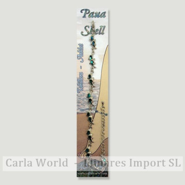 Gancho 91 - Tobillera Abalón con cierre metálico. Modelo Pareja delfines