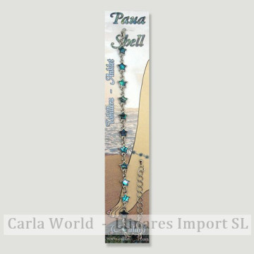 Gancho 92 - Tobillera Abalón con cierre metálico. Modelo flor