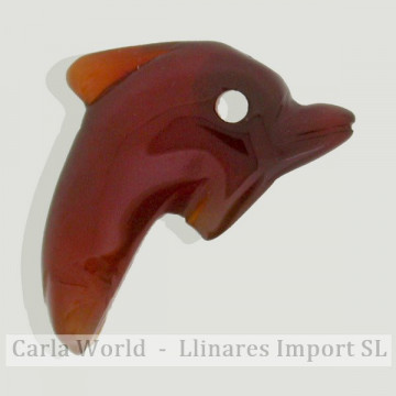 Colg delfin, carneola, 18x30mm