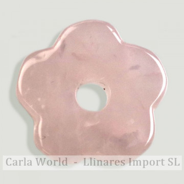 Colg flor, Cuarzo rosa, 25mm
