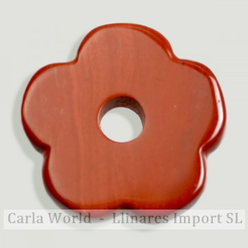 Colg flor, jaspe rojo, 25mm