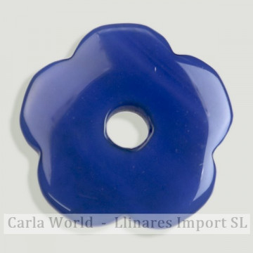 Colg flor, Agata azul, 25mm