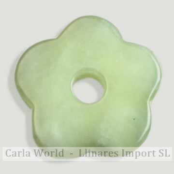 Pingente Flor Jade Claro 25mm