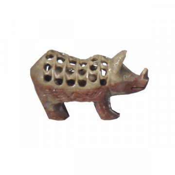 Soapstone carved rhino 5cm