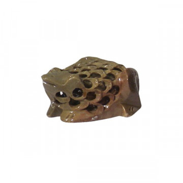 Soapstone frog carved 8 cm