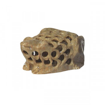 Soapstone carved frog 10 cm