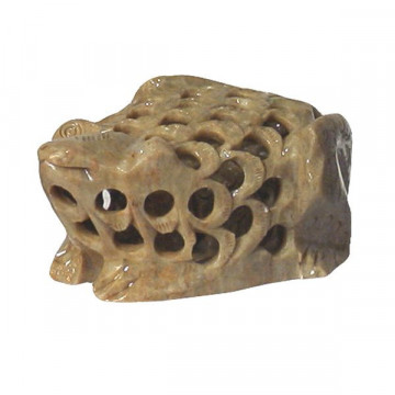 Soapstone carved frog 15 cm