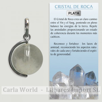 ROCK CRYSTAL. 14mm SILVER...