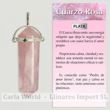 PINK QUARTZ. SILVER rocker...