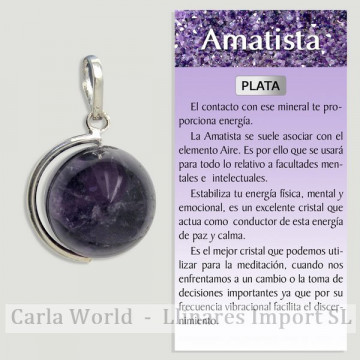 AMETHYST. SILVER ball and...