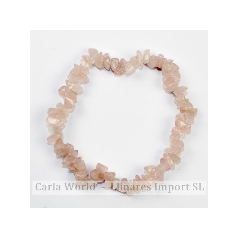 Pulsera chip elástica. Cuarzo rosa. Pulsera chip elástica. Cuarzo rosa.