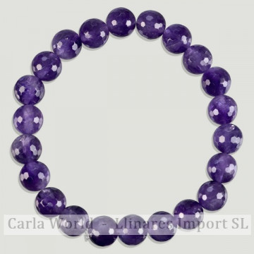 AMETHYST.Mineral faceted bracelet. 8mm.