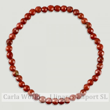 RED JASPER. Mineral faceted bracelet. 4mm.