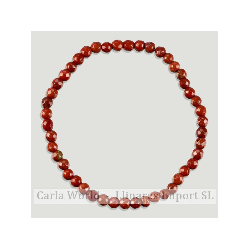 JASPE ROJO. Pulsera mineral bola facetada. 4mm. JASPE ROJO. Pulsera mineral bola facetada. 4mm.