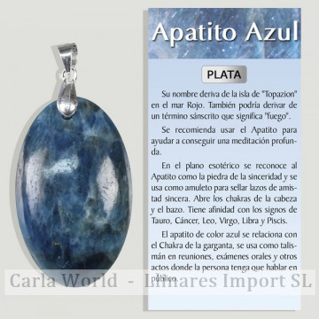 APATITE BLEUE. Pendentif en...