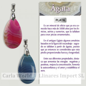 AGATE. Pendentif en ARGENT....