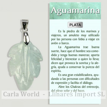 AGUAMARINA. Colgante Plata...