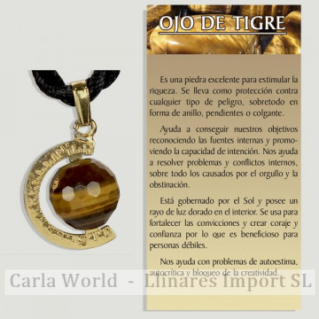 Tiger's Eye. Golden plated...