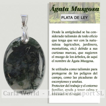 MOSS AGATE. Pendant in...