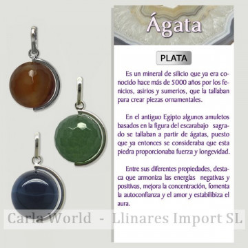 AGATE. Pendentif en ARGENT....