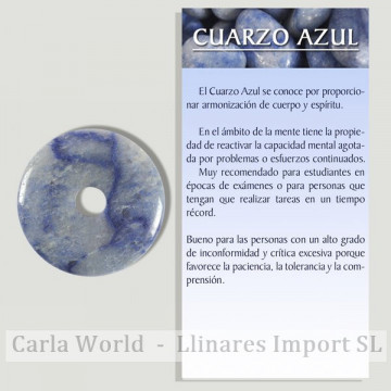 CUARZO AZUL. Colgante donut. 40mm