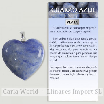 BLUE QUARTZ. Heart Pendant...