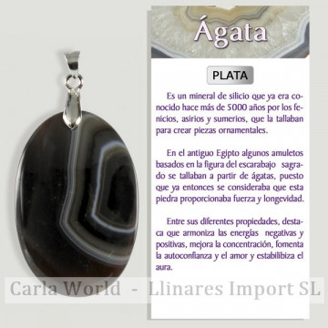 Black banded AGATE. Silver...