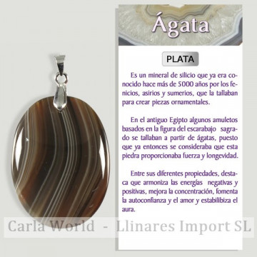 Black banded AGATE. Silver...