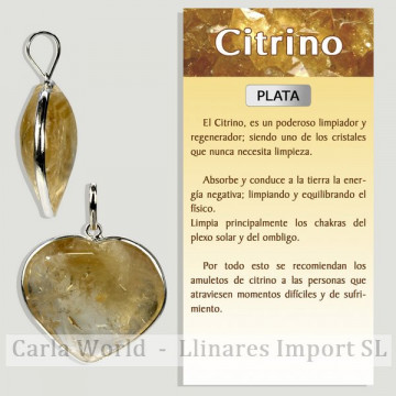 CITRINE. Pendant in SILVER....