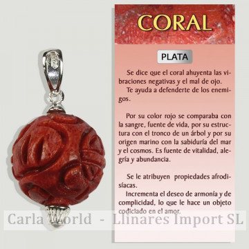 APPLE CORAL. Silver carved...