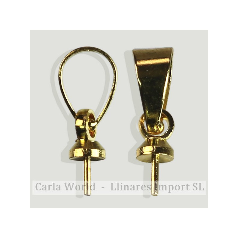 Fornitura metal dorada para Colgante anilla + pin 10mm Fornitura metal dorada para Colgante anilla + pin 10mm