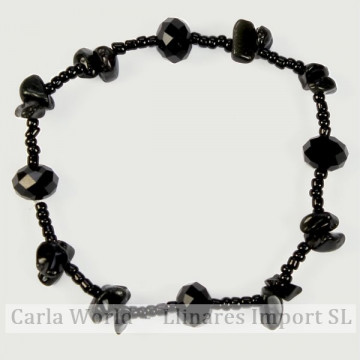 Bracelet baroque et cristal minéral. Onyx