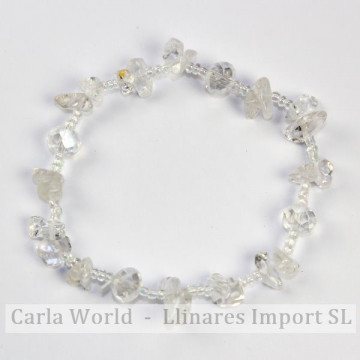 Bracelet baroque et cristal minéral. Quartz Cristallisé