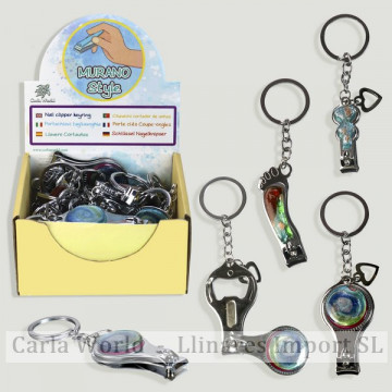 STYLE MURANO. Porte-clés coupe-ongles de Murano