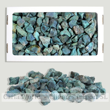 Crisocola masivo troceada 1,5kg aprox. Caja 26x14cm