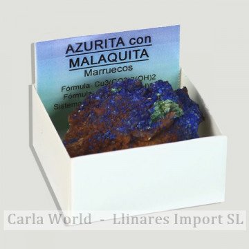Boîte 4x4 - Azurite avec Malachite - Maroc