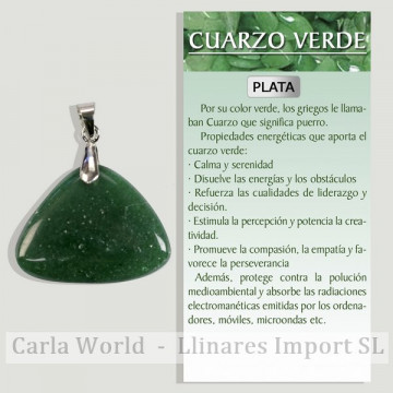 QUARTZ VERT. Pendentif en argent. Formes assorties