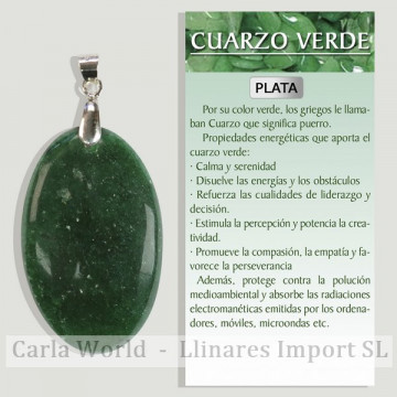 CUARZO VERDE. Colgante PLATA. Formas surtidas