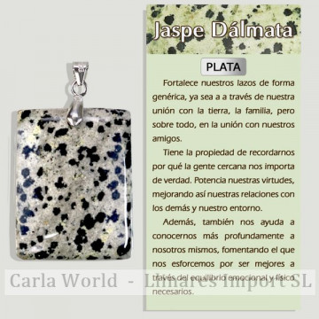 JASPE DALMATIEN. Pendentif en argent. Formes assorties